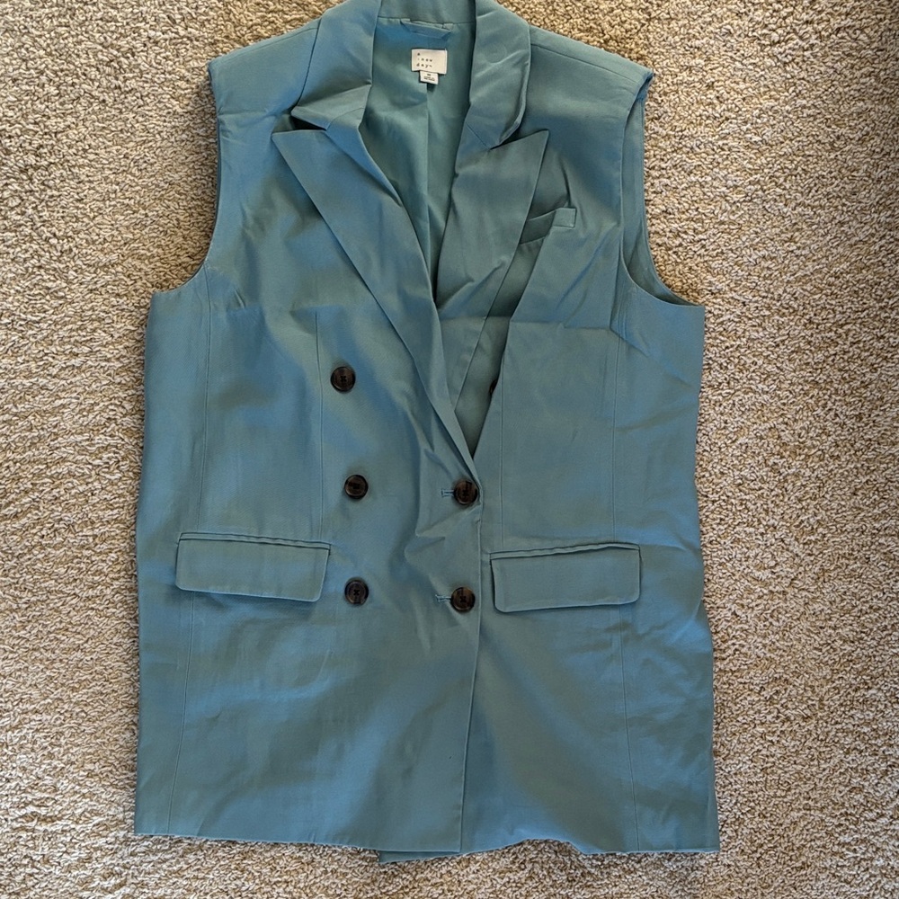 A New Day Light Blue Sleeveless Blazer